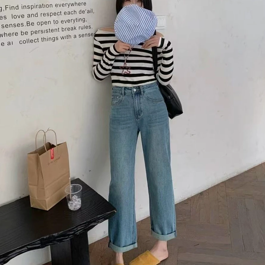 【旧时光】春季简约气质显瘦ins男友裤