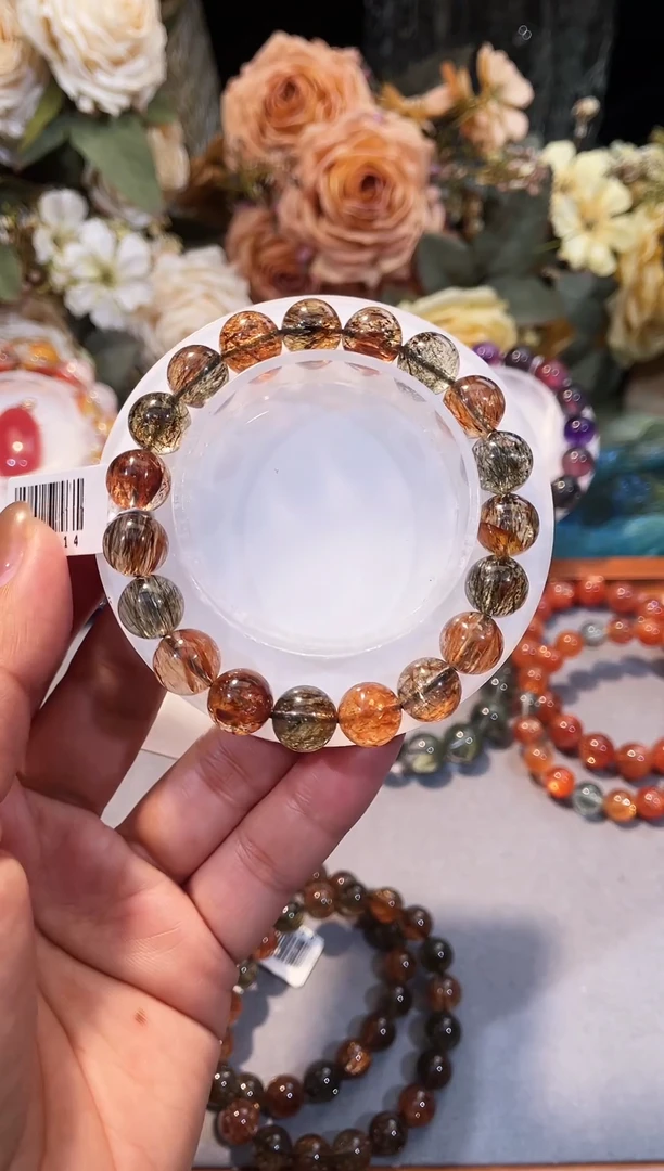 未镶嵌手链发晶黑金超七10m+