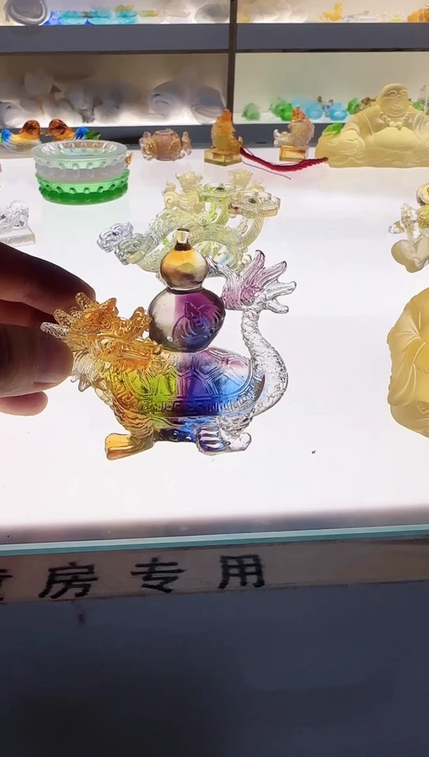 手工艺品琉璃福禄龙龟