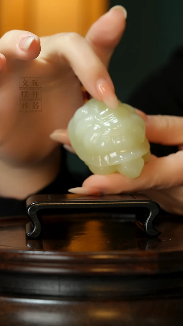 玉《富甲天下长寿安康》手把件摆件