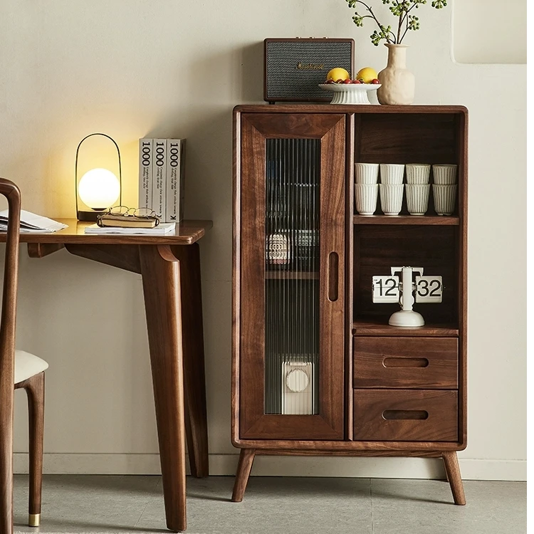 （北美黑胡桃木）边柜轻奢新中式客厅简约北欧双门