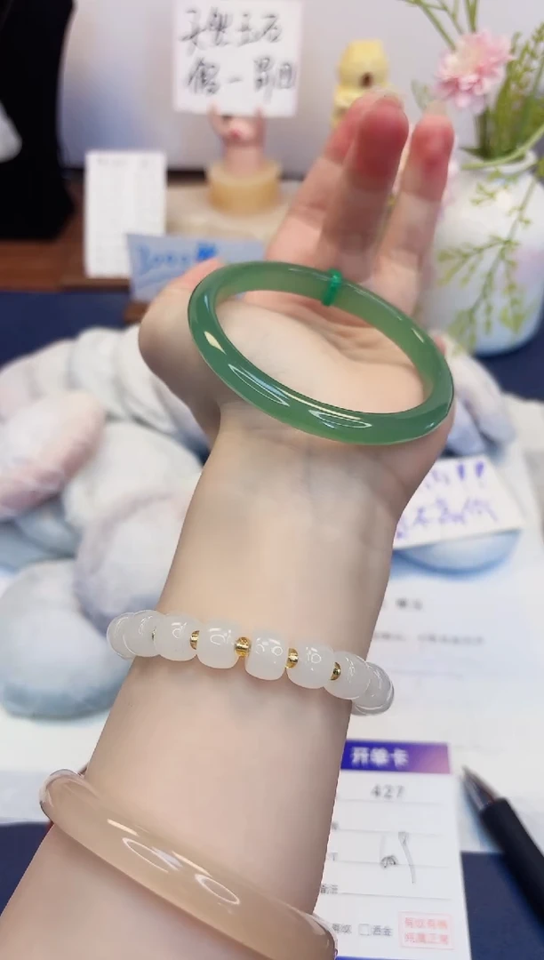 【闪购商品】石英质玉手镯未镶嵌427-东陵玉-圈口60