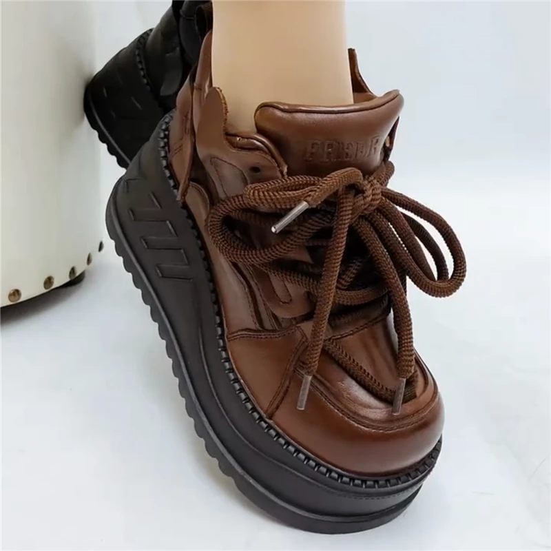 短靴女真皮圆头厚底靴子女复古棉鞋女冬加绒休闲软皮软底马丁靴女