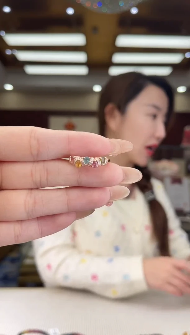 【闪购商品】碧玺/银S925镶嵌碧玺戒指多样性发货