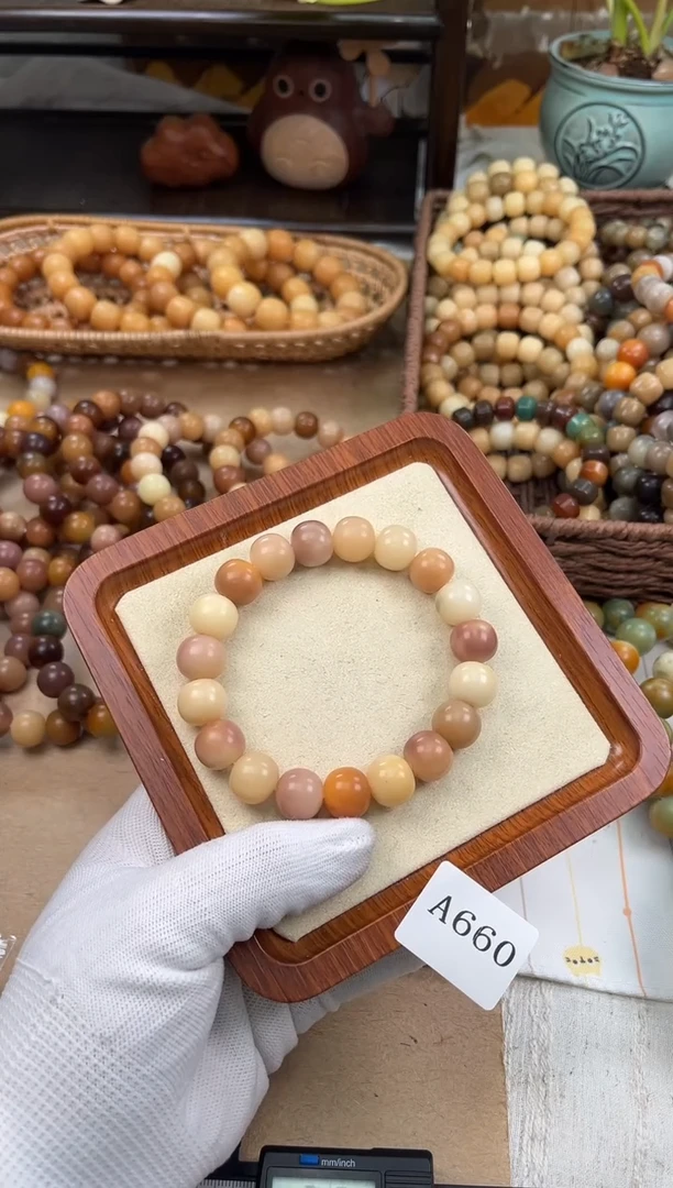 手串菩提根/象牙果a660 干磨玫瑰微瑕14