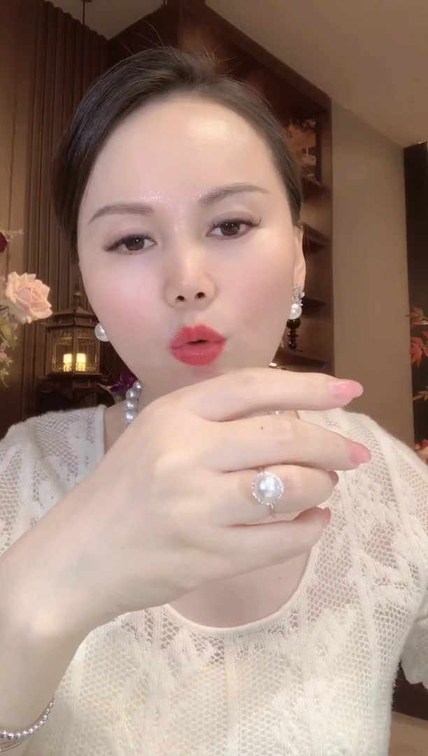 18K金镶嵌戒指海水珍珠C97