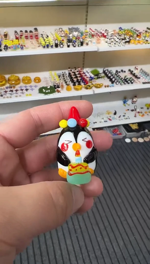 手工艺品琉璃橘****果企鹅