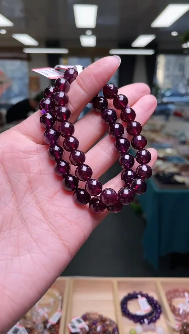 未镶嵌手链石榴石（紫牙乌）9±/x-943【多样性发一件