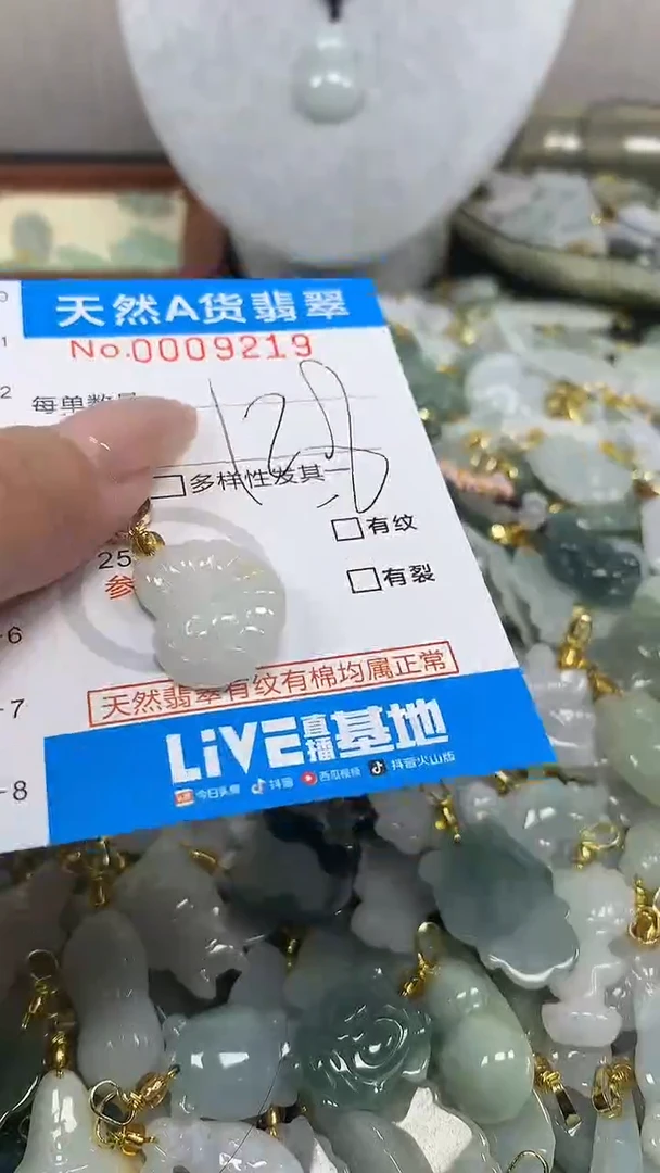 翡翠未镶嵌颈饰净货挂件-9219