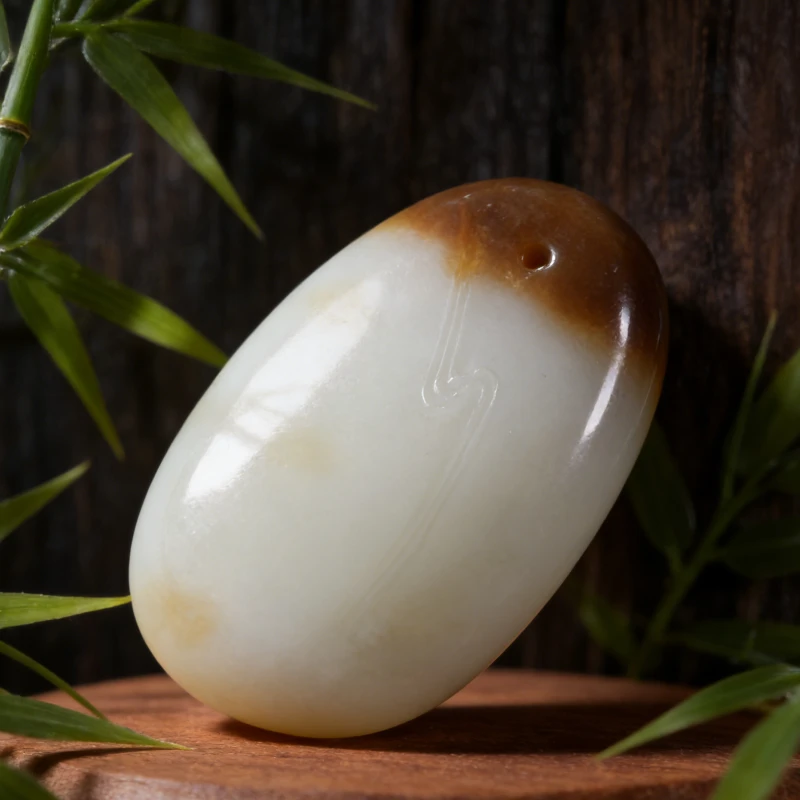 lot44和田玉糖白随形挂坠/qg51212-182222 保利山东