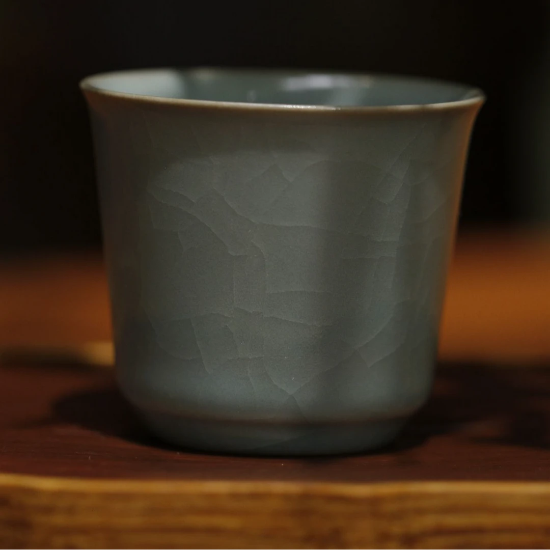 汝州原产地原矿原釉仿古天青釉色闻香杯支钉烧全手工汝瓷汝窑