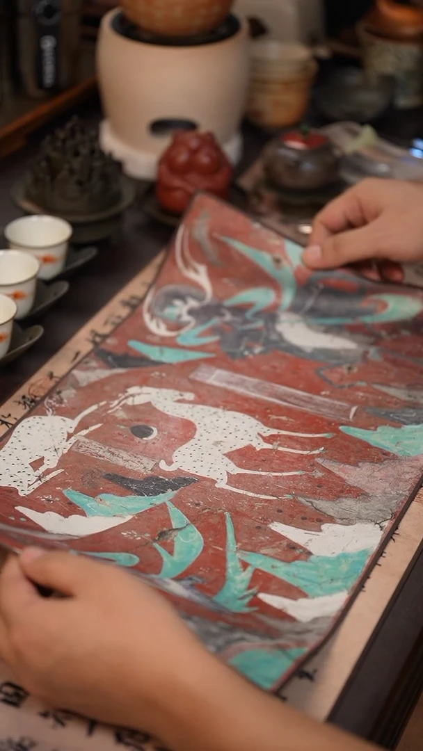 宣丝绘茶席九色鹿