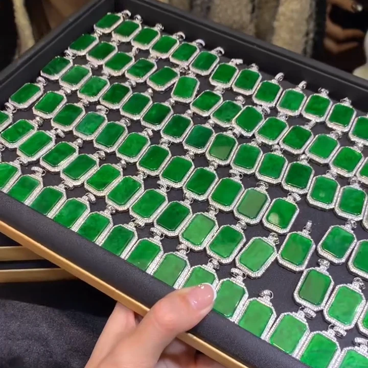 【逍遥严选】翡翠颈饰银S925镶嵌5006677/2908/多样性发/1件