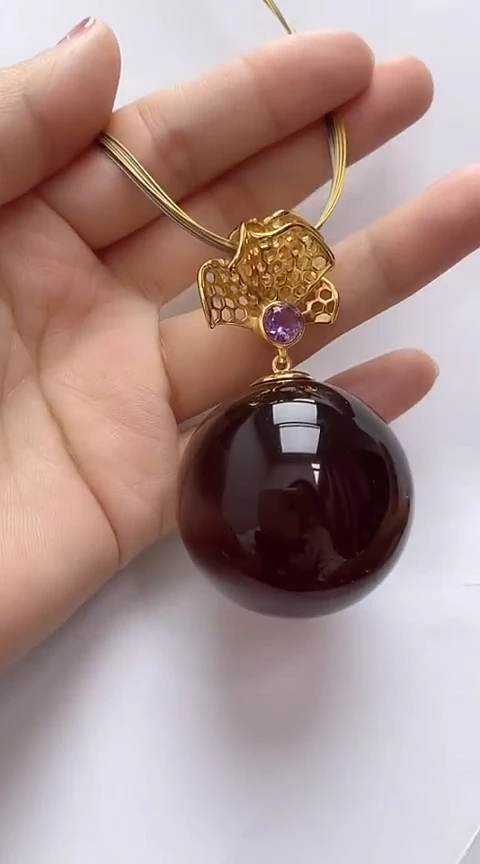 【闪购商品】琥珀裸石银S925镶嵌琥珀吊坠
