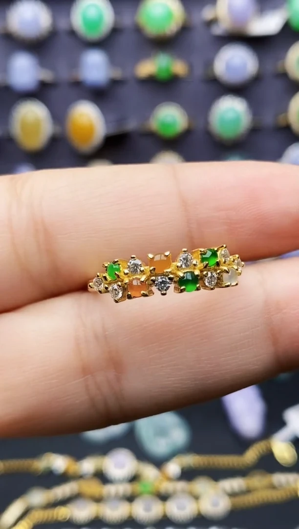 银S925镶嵌戒指翡翠1729