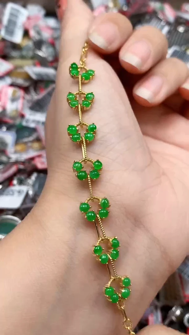 银S925镶嵌戒指翡翠天然A货缅甸翡翠