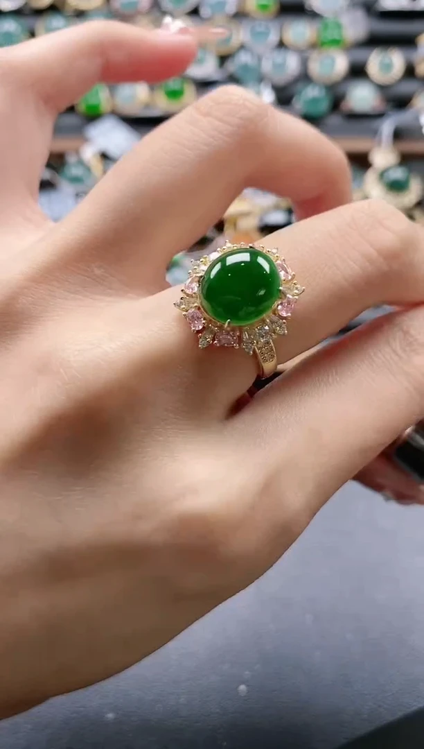 【闪购商品】翡翠戒指银S925镶嵌51511