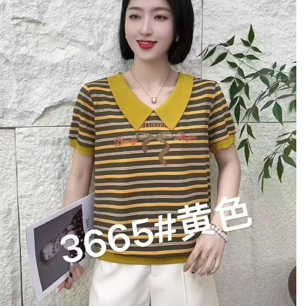 短袖翻领63㎝（条纹款）时尚上衣女士休闲百搭薄款夏季