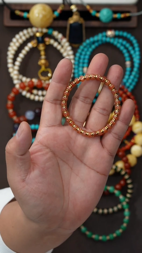 未镶嵌手串日光石哒*啰金太阳手串