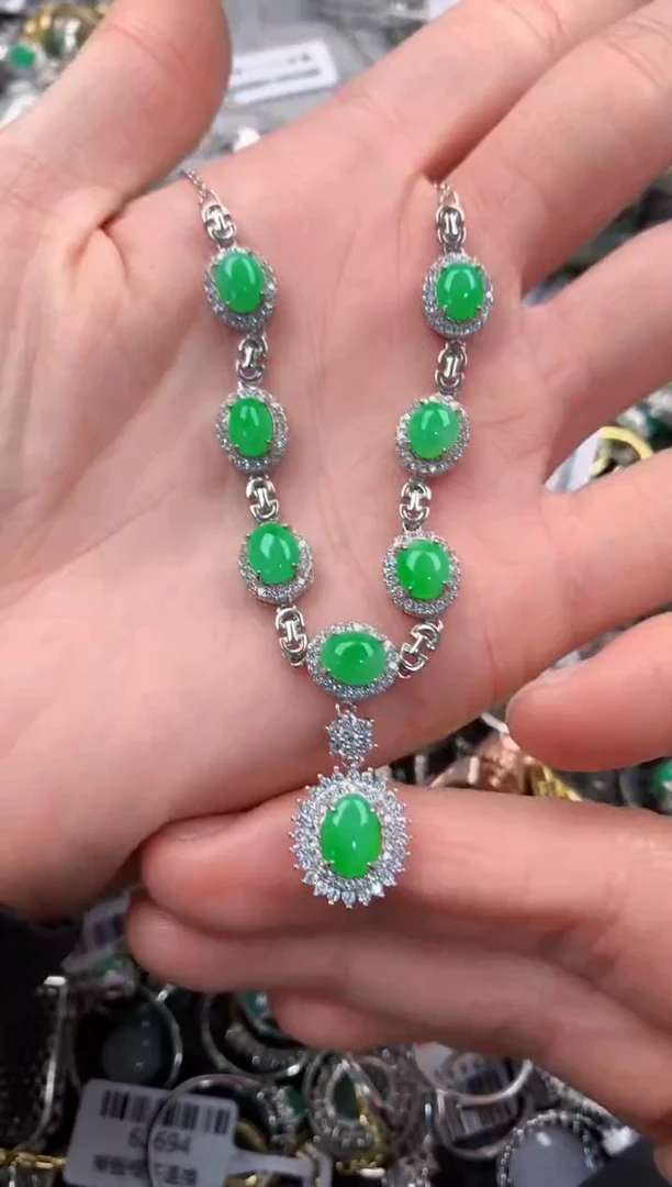 银S925镶嵌戒指翡翠6                        1