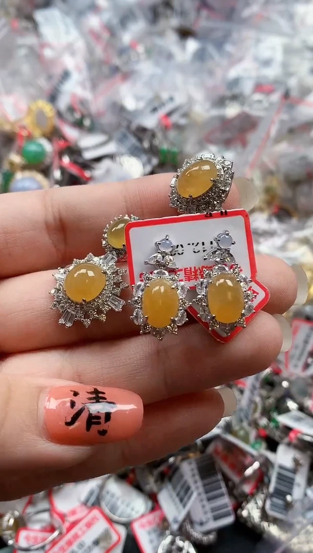 银S925镶嵌戒指翡翠天然A货缅甸翡翠