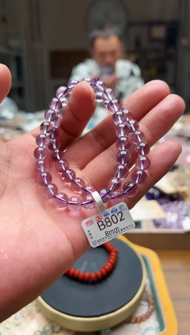 水晶手链未镶嵌b802紫水晶手链 卡8 多样性发一