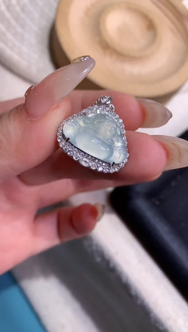 吊坠(不含链)银S925镶嵌翡翠【挽石珠宝】佛公