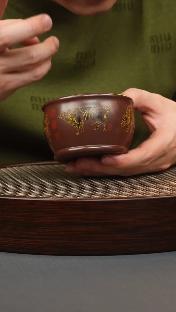 【闪购商品】紫砂茶壶石红 五牛杯