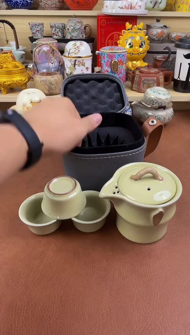 陶瓷茶具摆件旅行套组
