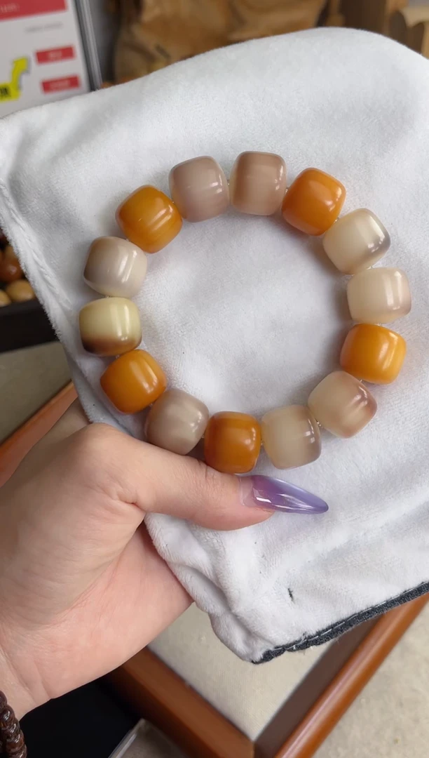 手串菩提根/象牙果c78紫美人干磨桶珠16*17mm手串