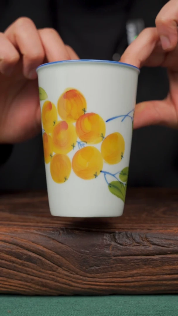 【闪购商品】瓷片36寻一缕瓷香杯釉下手工手绘瓷器
