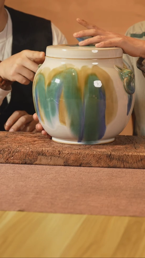 三彩茶叶罐三彩茶叶罐