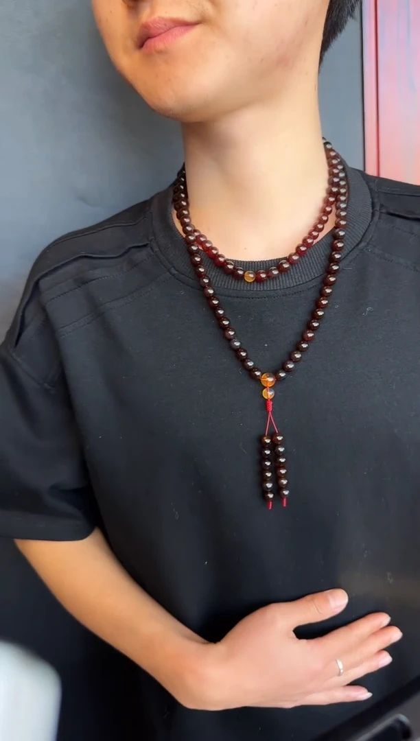 琥珀颈饰未镶嵌杨*艺#41缅甸琥珀血珀108.9mm