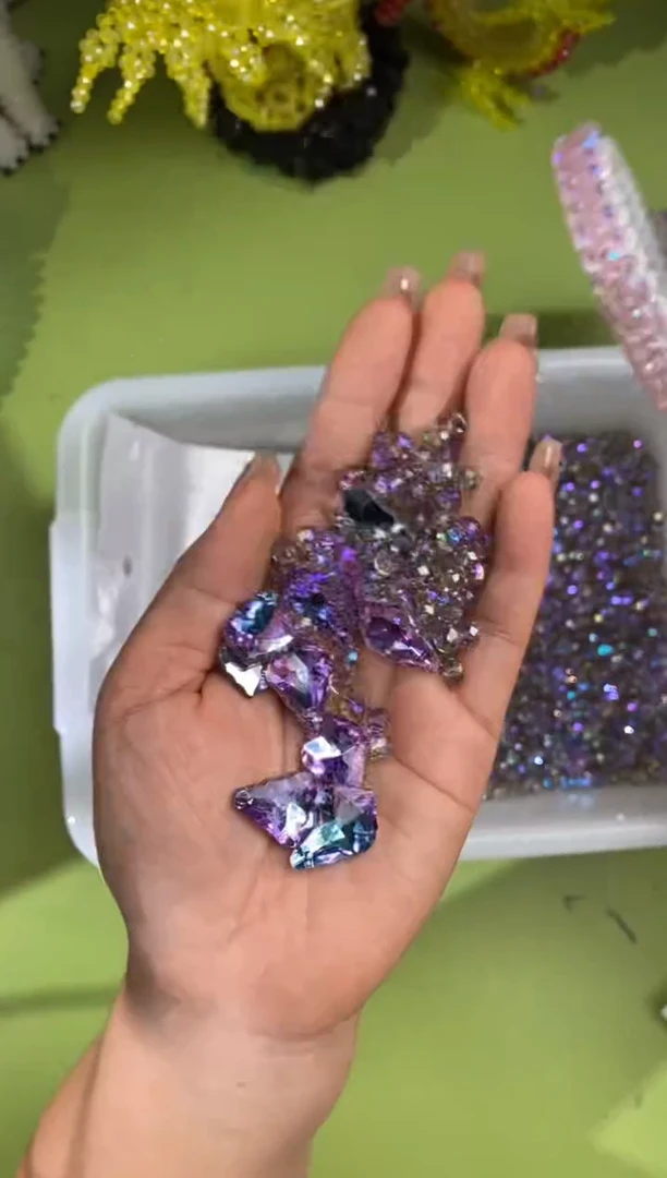 玻璃A53魅影紫珠发箍带高端紫枫叶款材料包1套