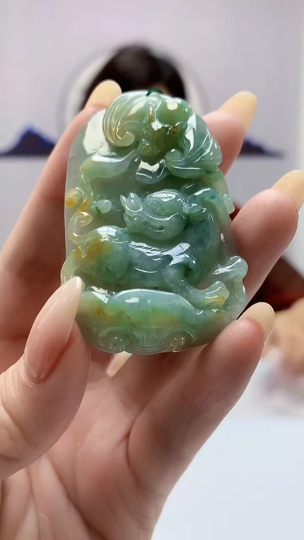 【闪购商品】定制翡翠未镶嵌4829DD-毛货挂件19