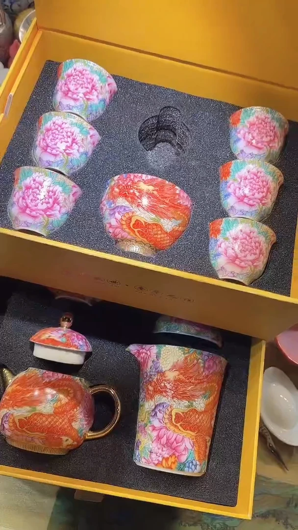 瓷片德艺茶器直播间@@粉套装