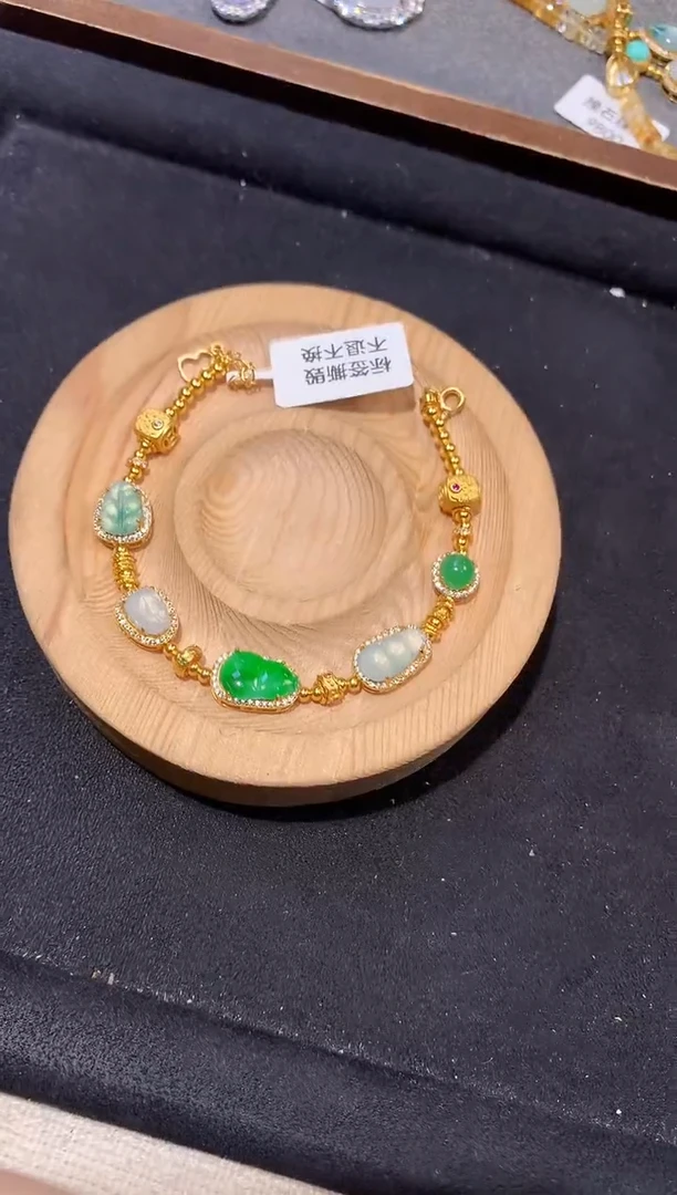 银S925镶嵌手串翡翠手链
