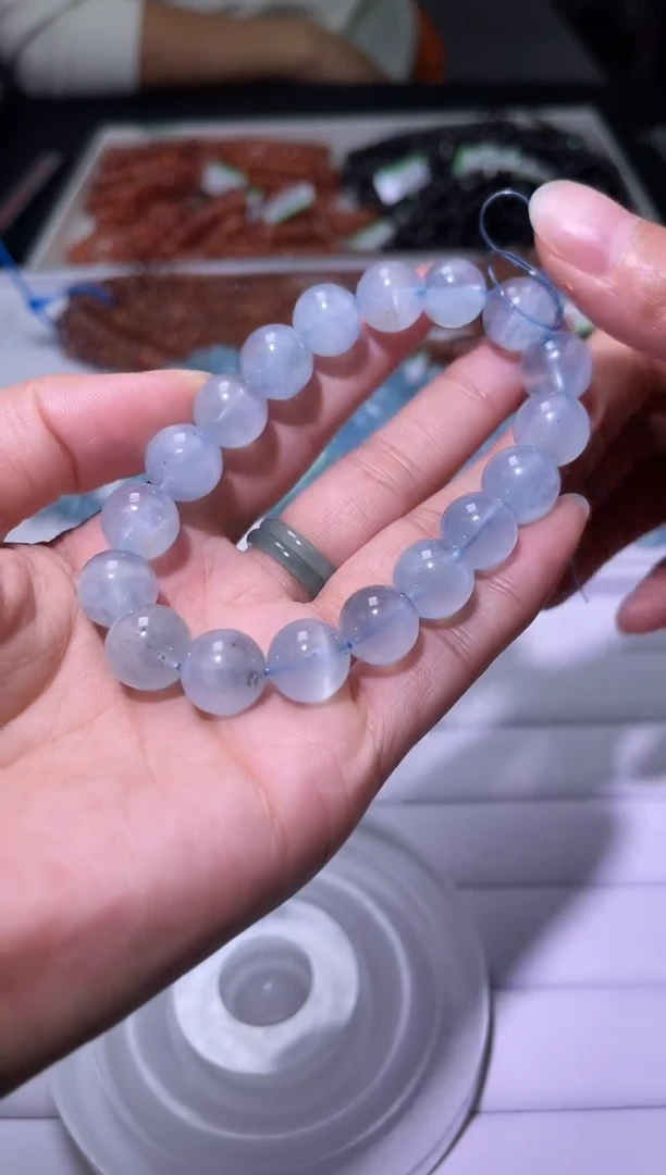 1海蓝宝石（处理）J105-12mm海蓝宝单圈-多样性发其一