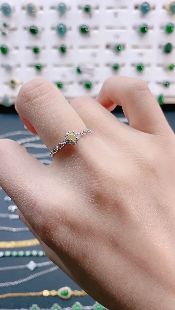 【闪购商品】翡翠戒指银S925镶嵌天然翡翠