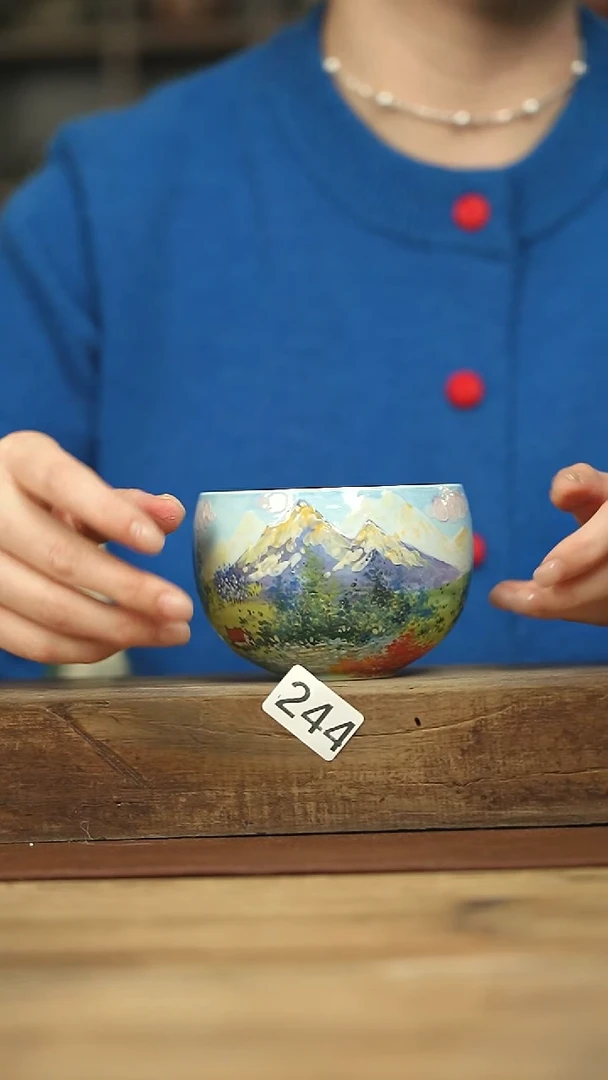 设计师手作款  手绘石一系列 杯