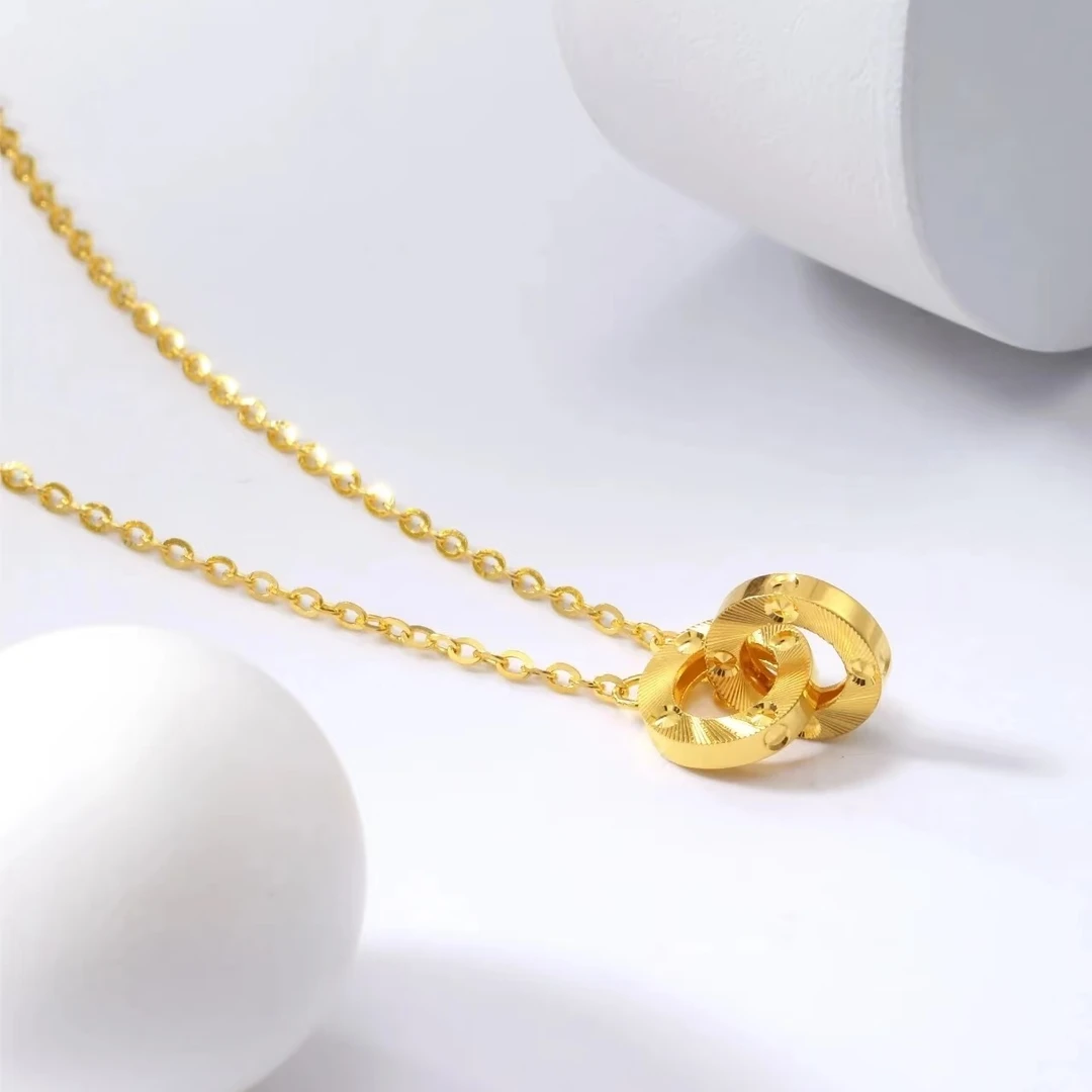 Chow Tai Seng/周大生通体黄金）足金套链环环相扣套链时尚精致