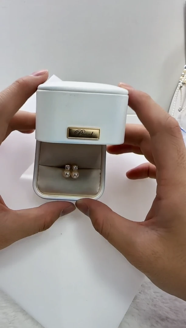 【闪购商品】海水珍珠DA银S925镶嵌c880 羽皇金耳钉7