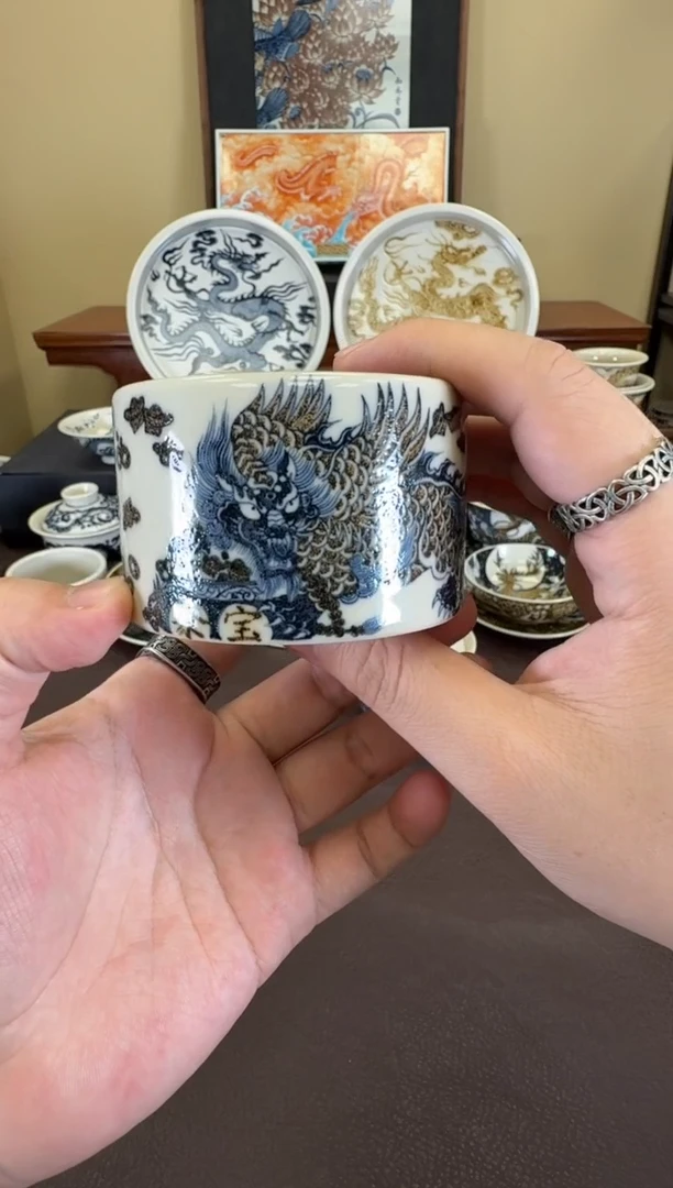 二号釉貔貅纹扳指杯