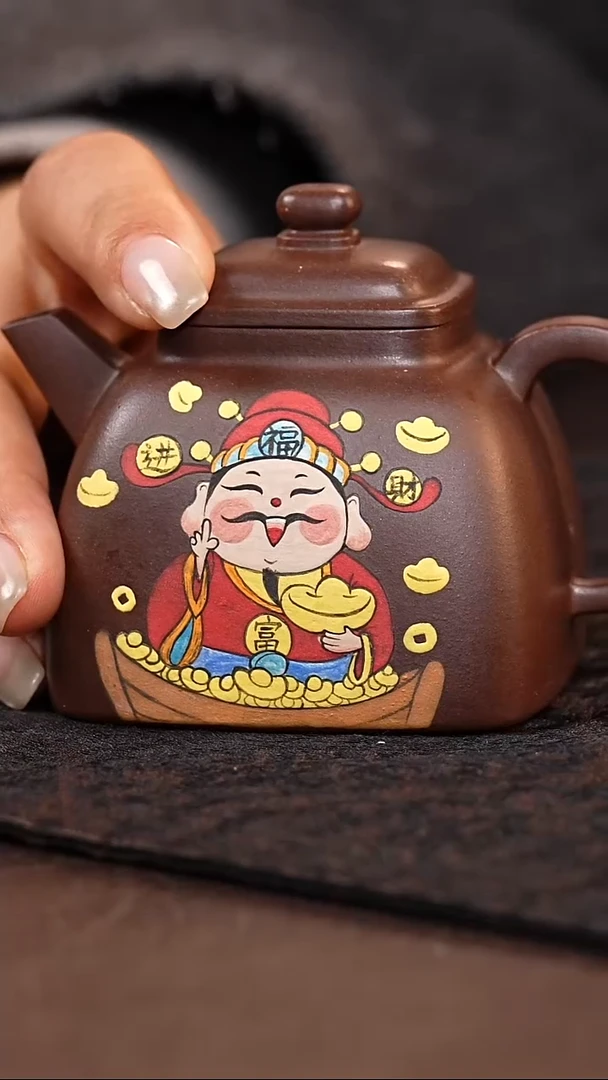 茶壶紫砂紫泥四方壶