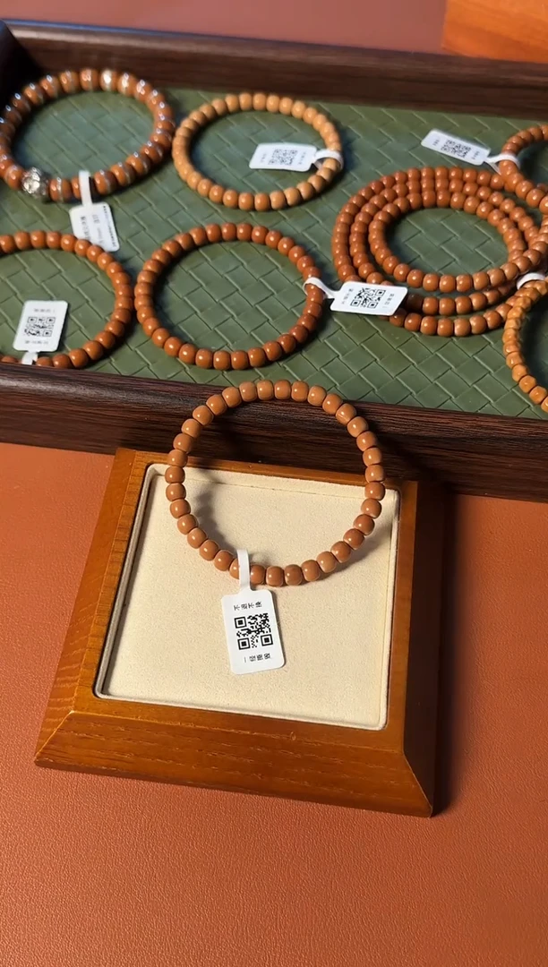 手串橄榄核【168】6.4mm老挝核尖老型单圈、正三花