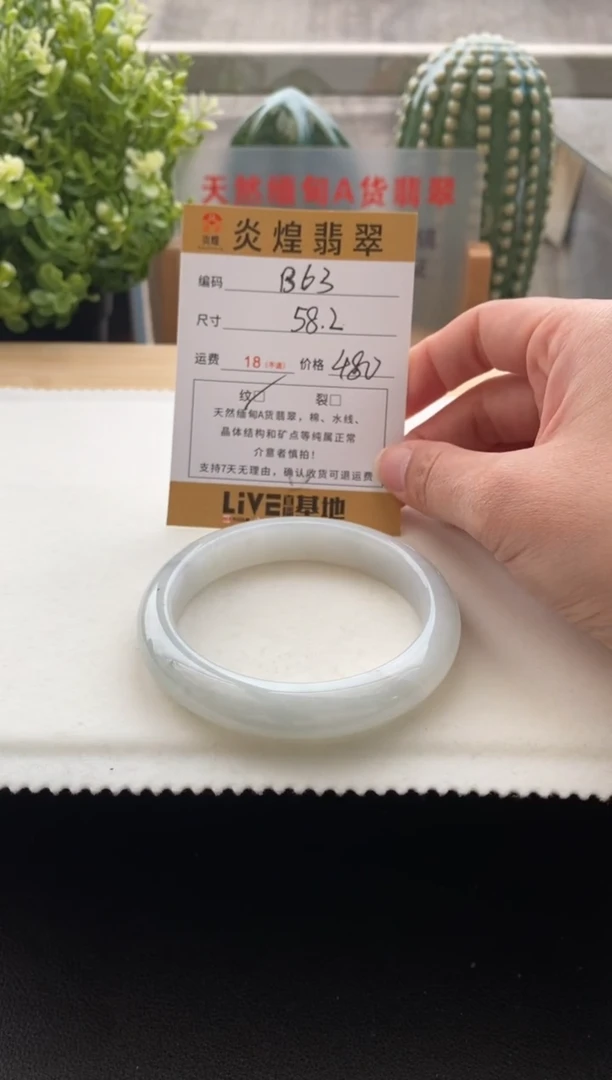 未镶嵌手镯翡翠58.4圈口 编码 B63