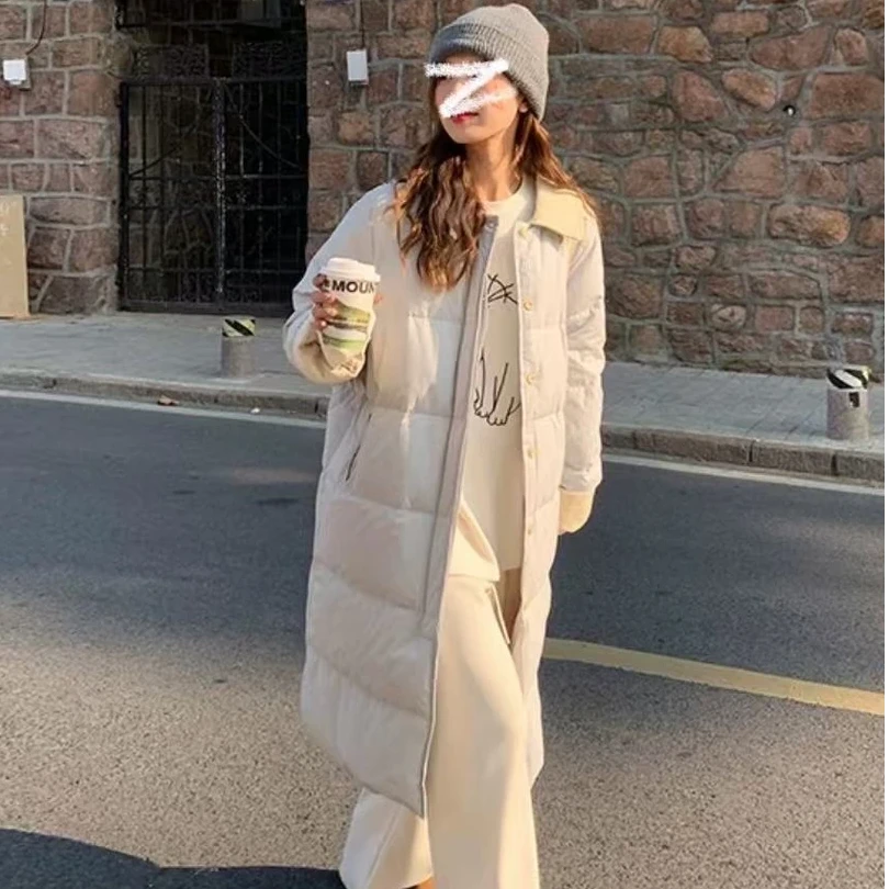 【GUODX】外套保暖连帽宽松韩版棉衣休闲加厚过膝