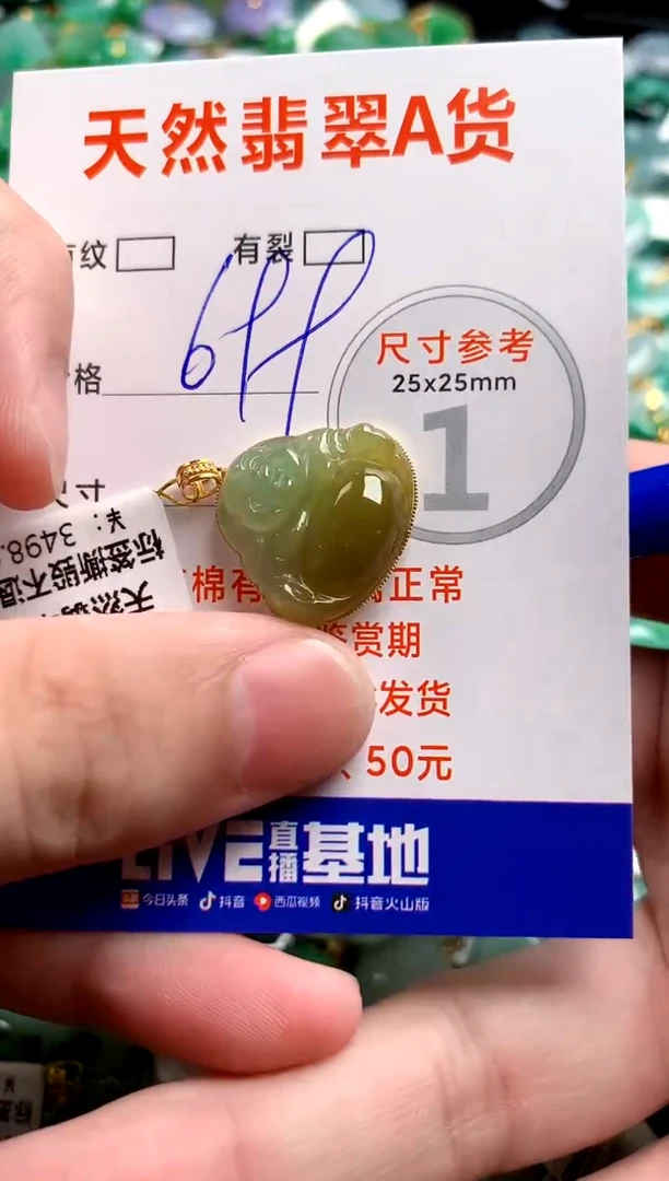 翡翠18K金镶嵌颈饰1052737639