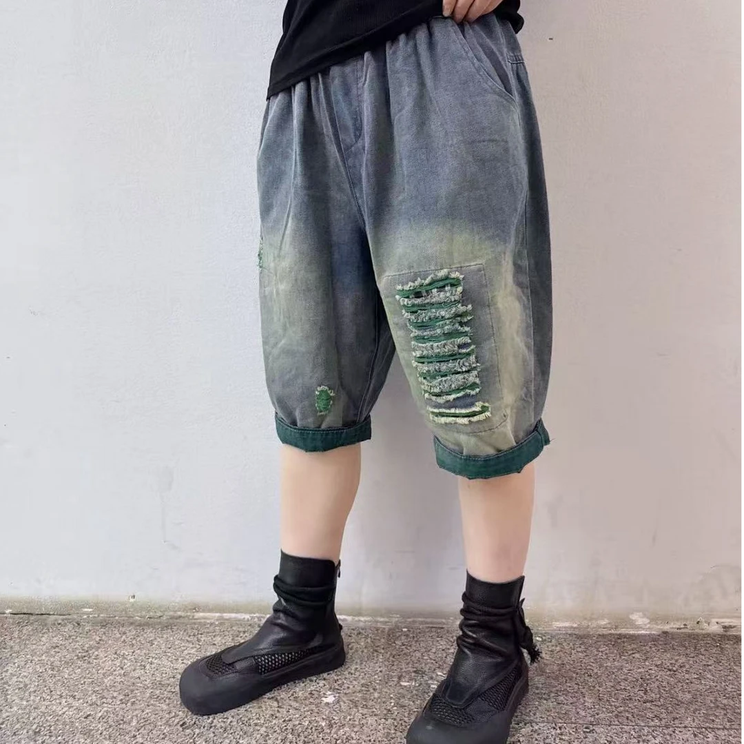 T66038新款牛仔六分裤（建议160斤内）