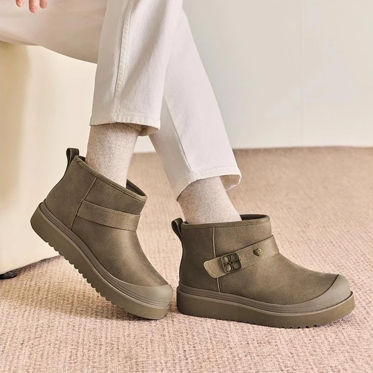 SKECHERS/斯凯奇冬季加绒雪地靴女休闲短靴百搭厚底保暖户外棉鞋